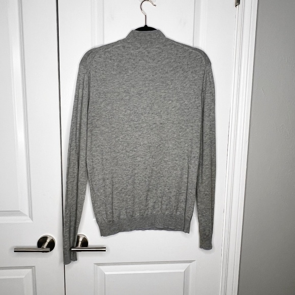 Raffi Mens 1/4 Zip Mock  Sweater Cotton and Cashmere Grey Blue Size Small - Picture 3 of 5
